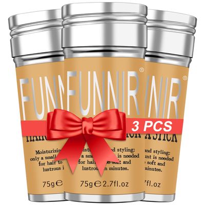 FUNNIR Hair Wax Stick (3 Pack) for Slick, Frizzy Hair and Edge Control,Bun Maker &amp; Styling Waxes for Kids &amp; Women &amp; Men
