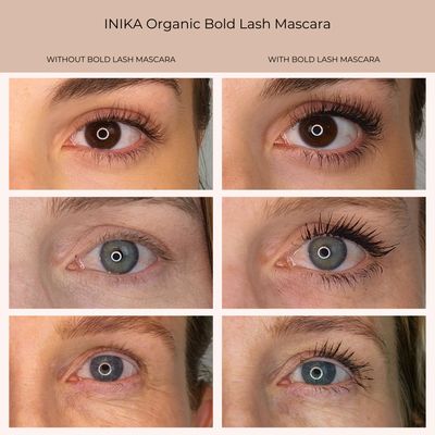 INIKA Organic Bold Lash Mascara, Vegan and Non-Toxic, Amplifies Lashes for Volume and Length, with Conditioning Botanical Ingredients and Pure Mineral Pigments, Cruelty-Free, 0.43 fl oz  13ml