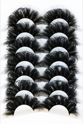 Zoe eyelashes (Dense) Mink Lashes Soft and skin friendly 25MM Long DramaticWispy Clear Band Extension Volume Fluffy Fake Eyelashes 7 pairs