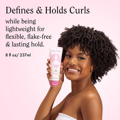 Rizos Curls Light Hold Gel, Defines with Flexible Hold, Flake-Free and Frizz-Free Voluminous Curls, Moisturize and Combat Humidity with Aloe Vera &amp; Flaxseed, For All Curl Patterns 2a - 4c, 8 oz