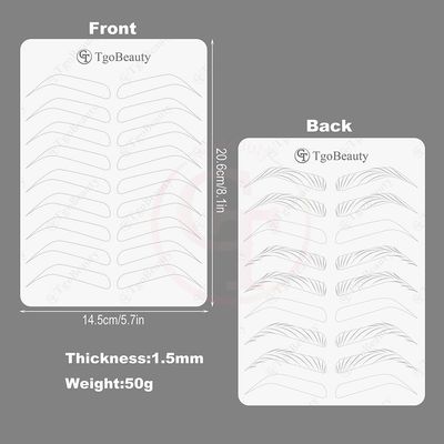 2pcs Double Sided White Silicone Nano Hair Stroke Practice Skin Permanent Makeup Microblading Practice Pad Sheets for Eyebrow Training (2pcs)
