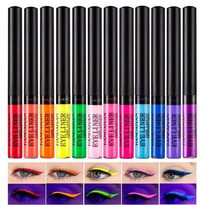 MAEPEOR 12 Color Matte Liquid Eyeliner Set Smooth Pigmented Colorful Eyeliner Line Pen Waterproof Smudgeproof Long Lasting Eyeliner Eyeliner Eye Makeup Gift Kit for Women and Girls (Set 01)