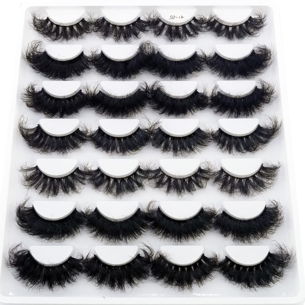 AMSDCN 1416 Pairs Fluffy mix Lashes 10-25mm 3D Mink Lashes Long Thick Natural False Eyelashes Wholesale Lashes (SD12)