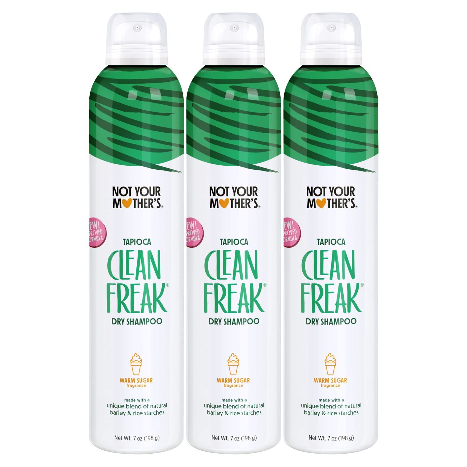 Not Your Mother's Clean Freak Tapioca Dry Shampoo (3-Pack) - 7 oz - Refreshing Dry Shampoo Instantly Absorbs Oil - Hair Essentials for All Hair Types