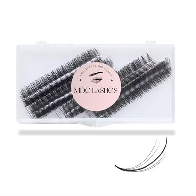MDC LASHES Promade Wispy Lash Extension Volume Lashes 1000fans 0.05-0.07 Thickness, CDCC Curl, 8-18mm Loose Fans False Eyelashes 5D 7D 9D for Fluffy Eyelash Cluster, Soft, Long Lasting