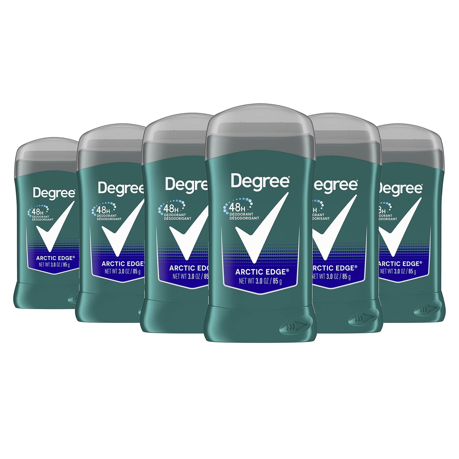 Degree Men Original Aluminum Free Deodorant for Men, 48-Hour Odor Protection, Arctic Edge 3 Ounce (Pack of 6)