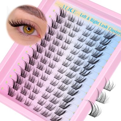 ALICE Natural Lash Clusters Left &amp; Right DIY Lash Extensions Eyelash Extensions Wispy Eyelash Clusters 3D Fox Eye C Curl Individual Lashes 84pcs
