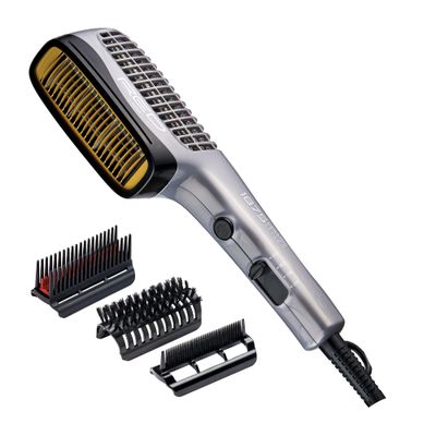 RED by KISS 1875 Ceramic Ionic Hair Styler with Detangler Pik, Professional Quick Blow Dry Comb, 4 HeatSpeed Settings, Cool Shot Button, Ideal for Curling &amp; Straightening