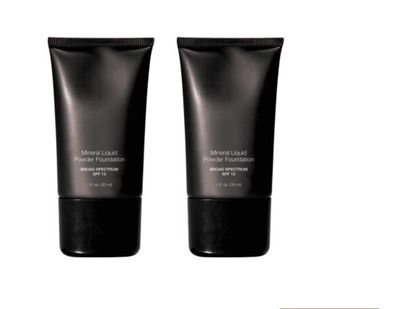 Beauty Deals Mineral Liquid Powder Foundation Broad Spectrum SPF 15 Pack of 2 (Almond)