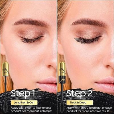 Tubing Mascara Instant Extensions - Black 2-1 Mascara Curling Eyelashes and No Clumping, Waterproof Mascara for Volumizing and Lengthening, Create Natural Eye Makeup (0.28 fl. oz)