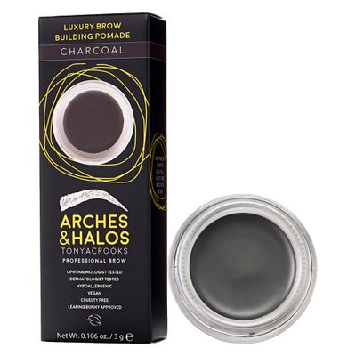 Arches &amp; Halos Luxury Brow Building Pomade - Charcoal - Tinting Brow Definer for Sculpting and Shaping Eyebrows - Soft, Smudge-Proof, Silky Texture - Lightweight Cream and Gel Blend - 0.106 oz