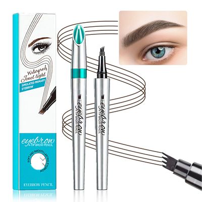 Eyebrow Pencil Eyebrow Microblading Pen Eyebrow Pen Micro 4 Point Brow Pen Lift &amp; Snatch Eyebrow Microblading Pen Long-Lasting Waterproof Natural Eyebrow Pen Eyebrow Hair Dark Brown