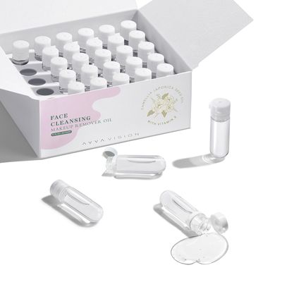 AVVA VISION Makeup Remover Oil Capsules Complete Deep Facial Cleansing On-The-Go Compact Mini Bottles All Skin Types, 30 Counts