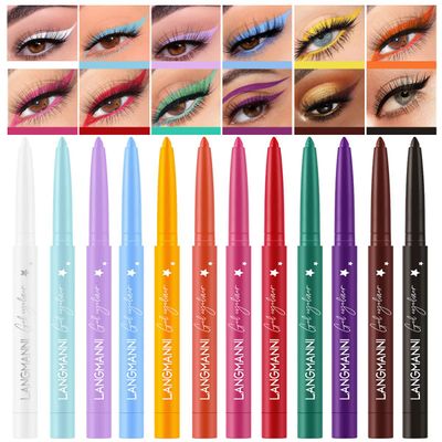 BestLand 12 Colors Eyeliner Set - Natural Black Eyeliner Cream, Waterproof, Smudge-Proof, Long-Lasting Gel Pencils - Matte Shades Eye Liner, Rainbow Eyeliner Makeup Set