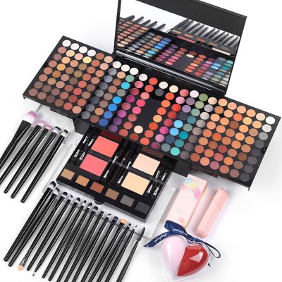 Makeup Gift Sets For Women - 190 Colors Makeup Palette Include Eyeshadow, Blushes, Eyebrow Powder,Eye Pencil,Mirror20Pcs Makeup BrushesEyeshadow Primer2Pcs Sponge Puff Make Up Set (Makeup Set A)