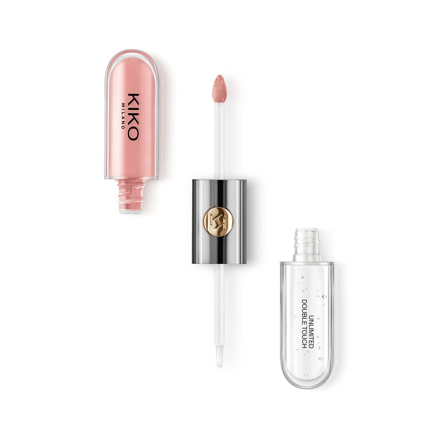 Kiko MILANO - Unlimited Double Touch 101 Liquid lipstick with a bright finish in a two-step application. Lasts up to 16 hours. No-transfer base colour.