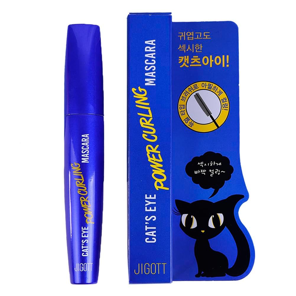 Jigott Cat&#39;s Eye Power Curling Mascara 0.42oz12g - Long Lashes for Feminine and Charming Look (Power Curling Mascara)
