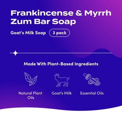 Zum Bar Goat's Milk Soap - Frankincense and Myrrh - 3 oz (3 Pack)