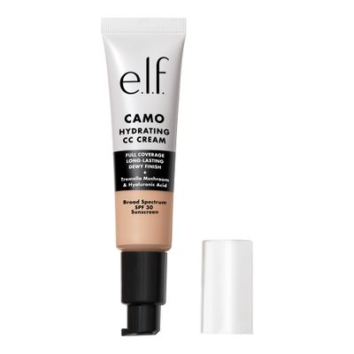 e.l.f. Hydrating Camo CC Cream, SPF 30, Color Correcting Full Coverage Foundation For A Dewy Finish, Vegan &amp; Cruelty-Free, Light 205 N
