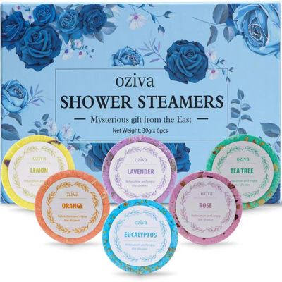 Aromatherapy Shower Steamers- Box of 6 Premium Shower Bombs with Essential Oils. Self Care Christmas Gifts for Women and Stocking Stuffers for Adults and Teens Holiday Gifts for Women.