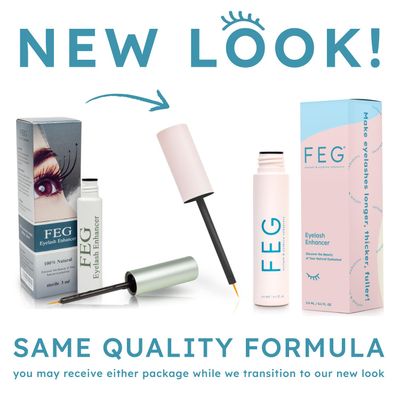 FEG Eyelash Enhancer Rapid Eyelash Growth Serum with Natural Ingredients | Lash Serum for Growing Naturally Thick, Full, and Long Eyelashes | Stimulates Natural Eyelash Growth | 3-Pack of 3ml Tubes