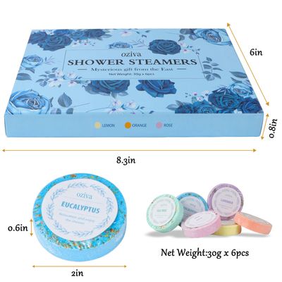 Aromatherapy Shower Steamers- Box of 6 Premium Shower Bombs with Essential Oils. Self Care Christmas Gifts for Women and Stocking Stuffers for Adults and Teens Holiday Gifts for Women.