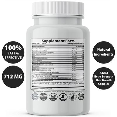Finanutride Natural DHT Blocker &amp; Hair Growth Capsules - Prevent Hair Loss, Stimulate Follicles, Proprietary Regrowth Treatment