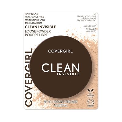 COVERGIRL Clean Invisible Loose Powder - Loose Powder, Setting Powder, Vegan Formula - Translucent Light, 18g