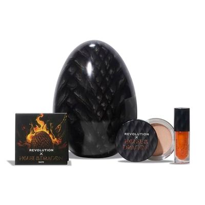 Revolution Beauty, House of Dragon x Revolution Dragon Glow Gift Set, Holiday Makeup Set with Eyeshadow Palette, Lip Oil &amp; Highlighter Balm, Vegan &amp; Cruelty-Free