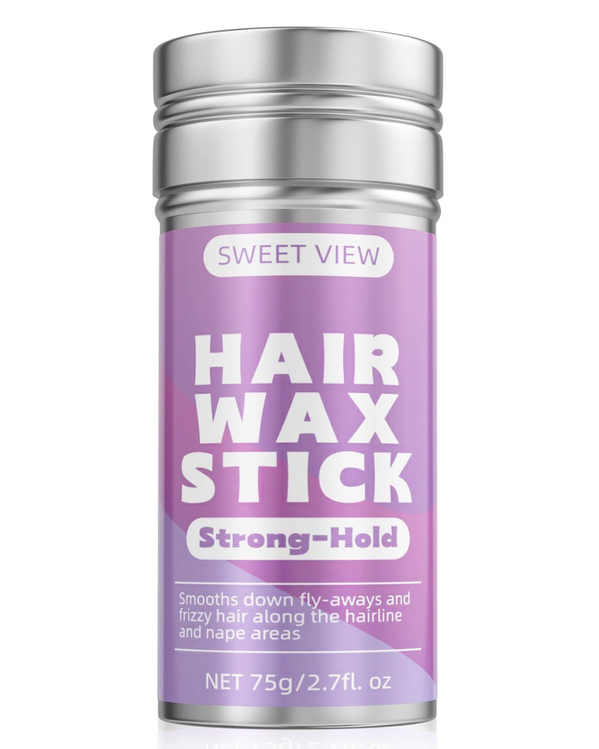 SWEET VIEW Hair Wax Stick, Flexible Hold Slick Back Hair Stick Anti-Frizz and Smooth Flyaways 2.7oz