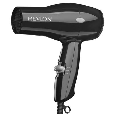 REVLON Travel Hair Dryer | Salon-Style Blowouts, Lightweight Design, 1875 Watts for Fast Drying with 2 Heat &amp; Speed Settings for Drying and Styling Flexibility (Black)