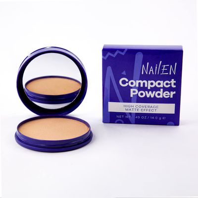Nailen Compact Makeup Setting Powder with Matte Finish, Shine Control, Full Coverage - Ideal for All Skin Types &amp; Poreless Smooth Look - Tone 1, (1 Count)