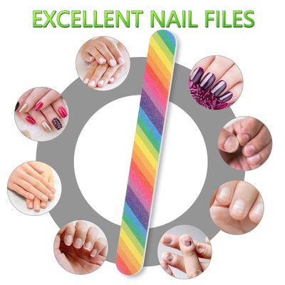 YIMICOO 12PCS Nail Files 150150 Grit, Emery Boards for Nails, Professional Double Sided Nail File and Buffers for Women Girls Natural Acrylic Nails, Colorful, 7 Inches