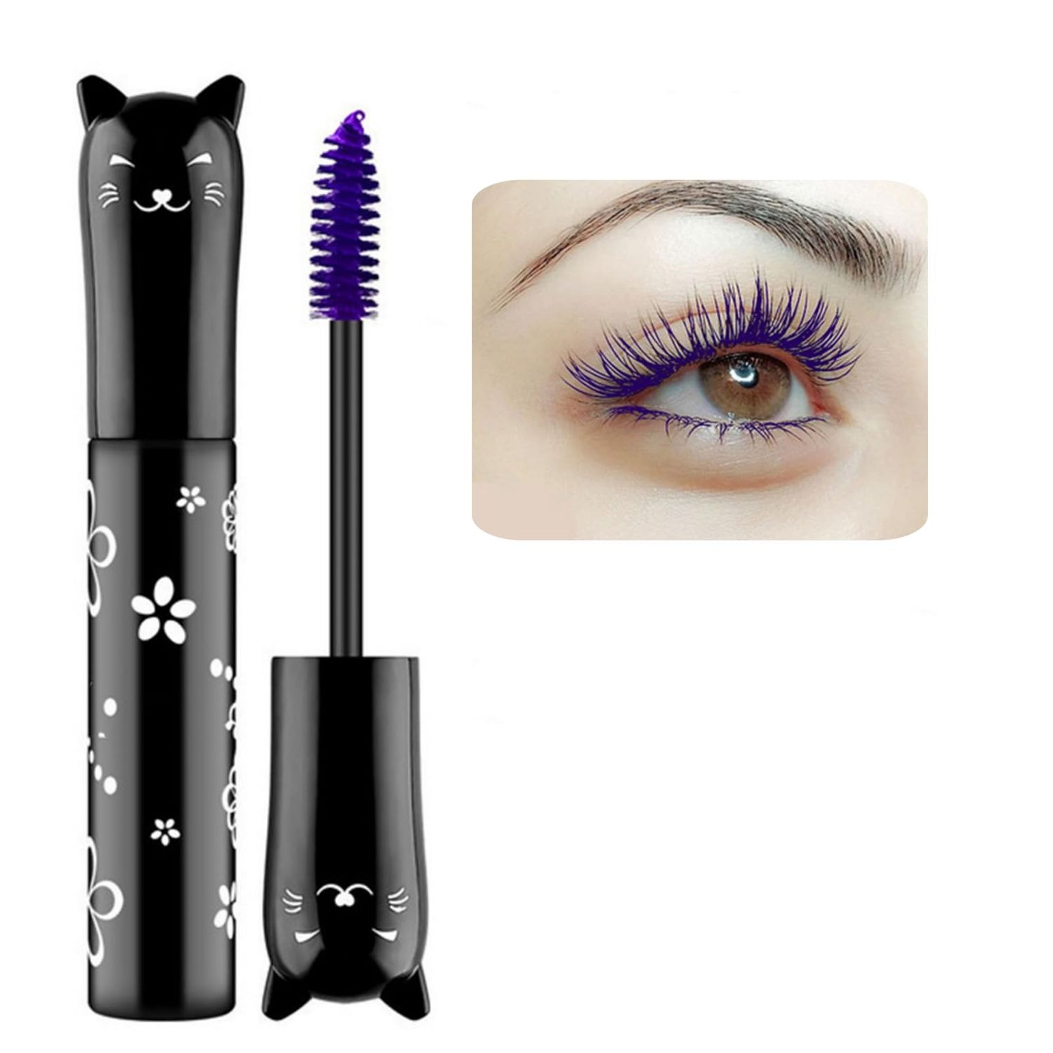 LGSZGDCN Purple Lashes Extensions mascara Eyes Makeup eyelash serum coloured Mascara Waterproof Fast Dry Eyelashes Curling Lengthening Party Stage Use