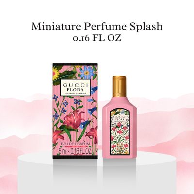Gucci Flora Gorgeous Gardenia Perfume for Women EDP Mini Splash Top 0.16 Fl Oz