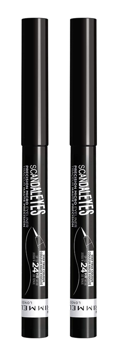Rimmel, Scandaleyes Thick &amp; Thin Eyeliner REDESIGN Black, 2 Count (Pack of 1)