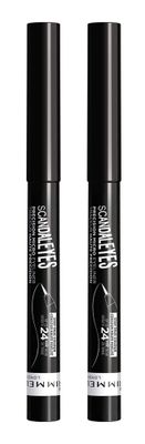 Rimmel, Scandaleyes Thick &amp; Thin Eyeliner REDESIGN Black, 2 Count (Pack of 1)