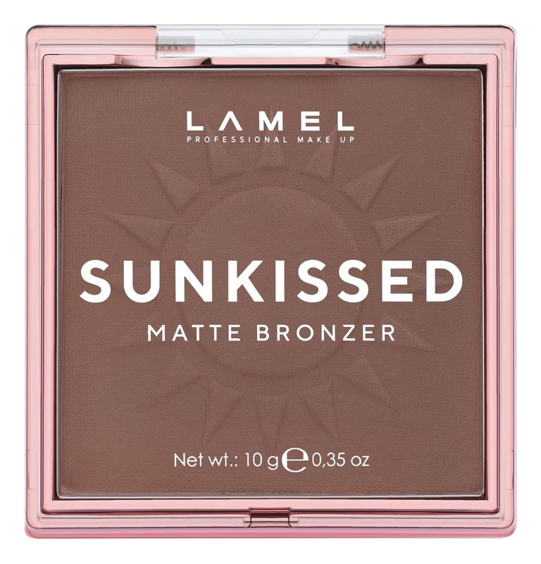LAMEL Sunkissed Matte Bronzer Face Powder - Non-Shimmer, Long Lasting, Non-Greasy Bronzing Organic Makeup Formula - Matte Finish - Natural Tan Skin - N. 402-0.35oz.