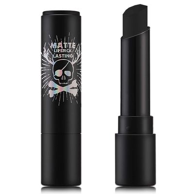 Fusang Black Face Body Paint Stick,High Pigmented Eye Black Stick Long Lasting Black Matte Lipstick Waterproof Body Paint Stick for Halloween Costume Parties Zombie Cosplay Clown Makeup