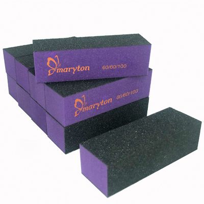 Maryton Nail Buffer Sanding Block Polisher Buffing File 60100 Grit for Acrylic Nail Art Kit Manicure Tools 10 PCS (Black Purple)