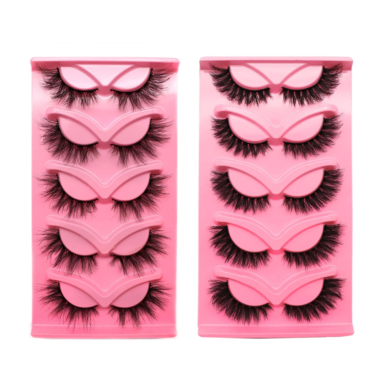 10Pair 3D False eyelash book Cat Eye Look Fluffy Wispy Soft Reusable Makeup Thick Fake Eyelashes(601628)