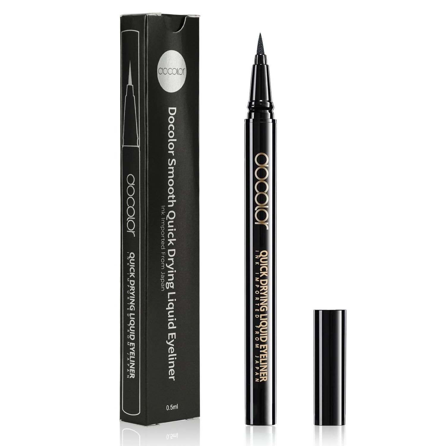 docolor Waterproof Eyeliner Pen Super Slim Precise All Day Black Eyeliner Liquid Professional Makeup Liquid Eye Liner Pencil for Women