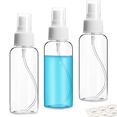 ZEJIA 3 Pack Small Spray Bottle, 2.7oz80ml Travel Spray Bottle, Empty Fine Mist Spray Bottles, Refillable Mini Spray Bottles with Labels