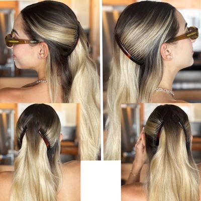 Camila Paris AD662 French Side Comb Large Curved Tortoiseshell Hair Combs for Women Fine Hair, 4 Inch Strong Hold Hair Comb for Women Bun Chignon Up-Do Styling Girls Hair Accessories, Made in France