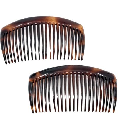 Camila Paris AD662 French Side Comb Large Curved Tortoiseshell Hair Combs for Women Fine Hair, 4 Inch Strong Hold Hair Comb for Women Bun Chignon Up-Do Styling Girls Hair Accessories, Made in France