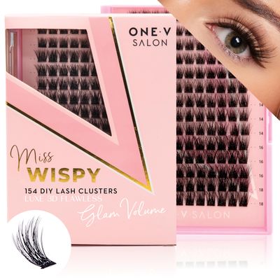 One V Salon, 154 Pc, 10-18mm Luxe Lash Glam Volume Fluffy 3D, DIY Eyelash Clusters