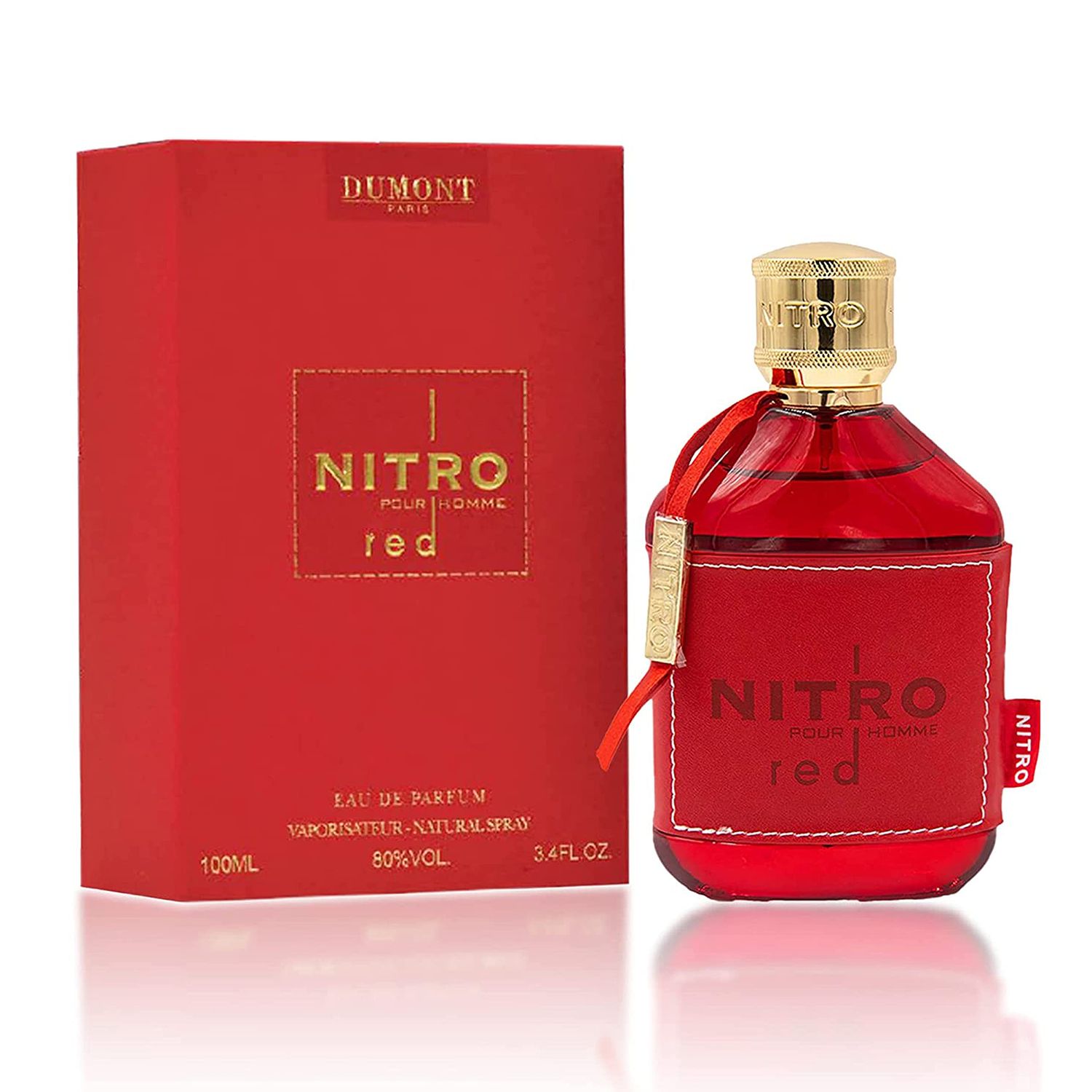 Dumont NITRO RED - 3.4oz - Eau De Parfum - Luxury Perfume for Men - Fruit, Woody, Floral &amp; Masculine Fragrance - Long Lasting Cologne Mist &amp; Body Spray - for Him
