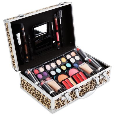 Vokai Makeup Kit Gift Set - 79 Piece - 32 Eye Shadows, 2 Blushes, 2 Lip Glosses, 2 Lipsticks, 2 Eye Liner Pencils, 1 Lip Liner Pencil, 1 Mascara - Case with Carrying Handle
