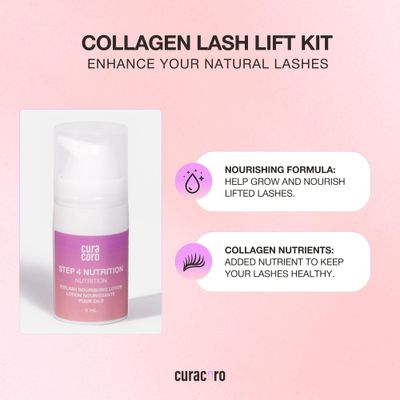Curacoro Lash Lift Collagen Nourishing Lotion - Professional Eyelash Perm Kit, Semi-Permanent Lash Curling, Nourishing Collagen, Hygiene Safe &amp; Easy to Clean Professional Use (Step 4)