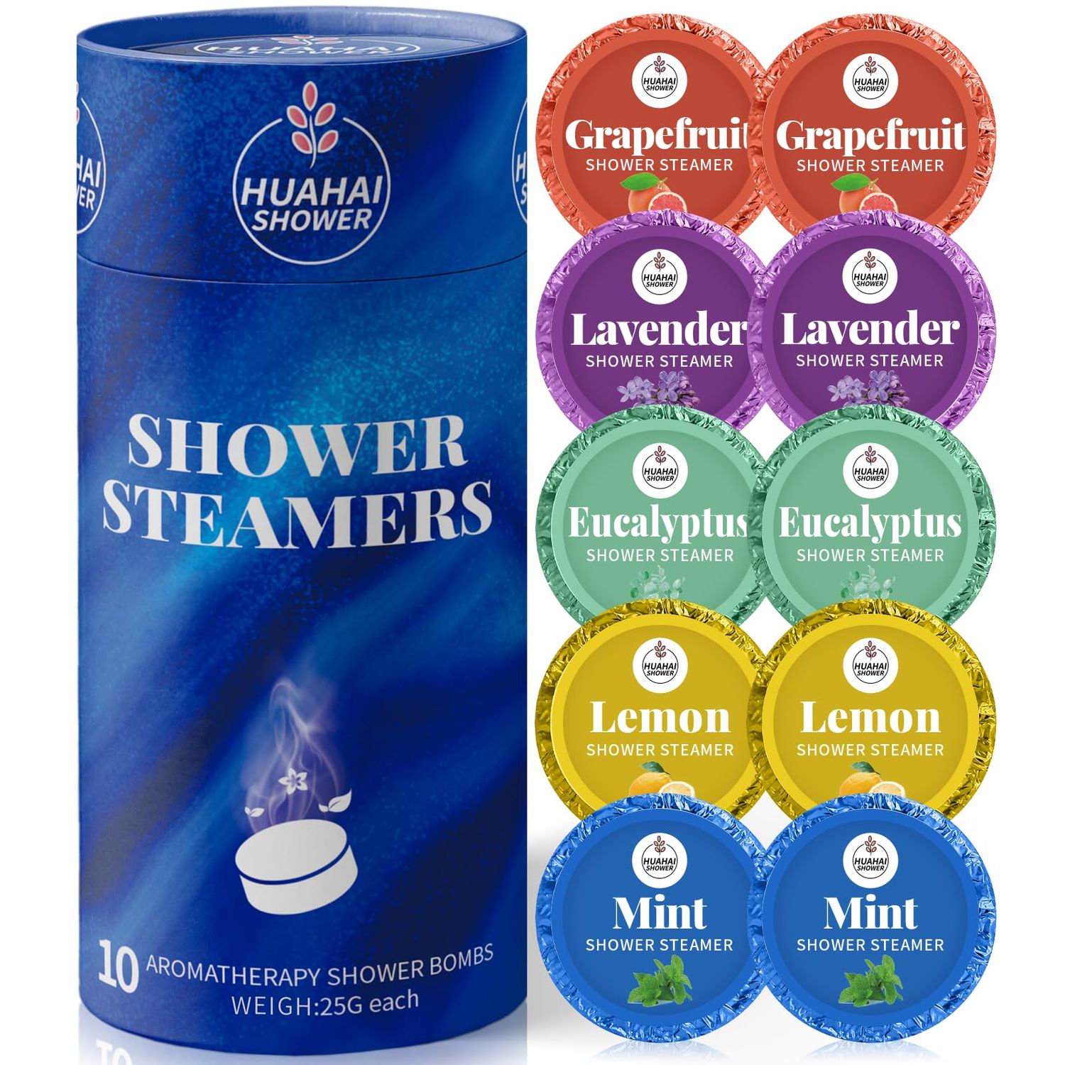 Shower Steamers Aromatherapy, 10-Pack Shower Bombs Mens Valentines Day Gifts for Him Her, Birthday Gifts for Wife, Women, Mom, Organic Lavender Mint Grapefruit Lemon Eucalyptus Oils
